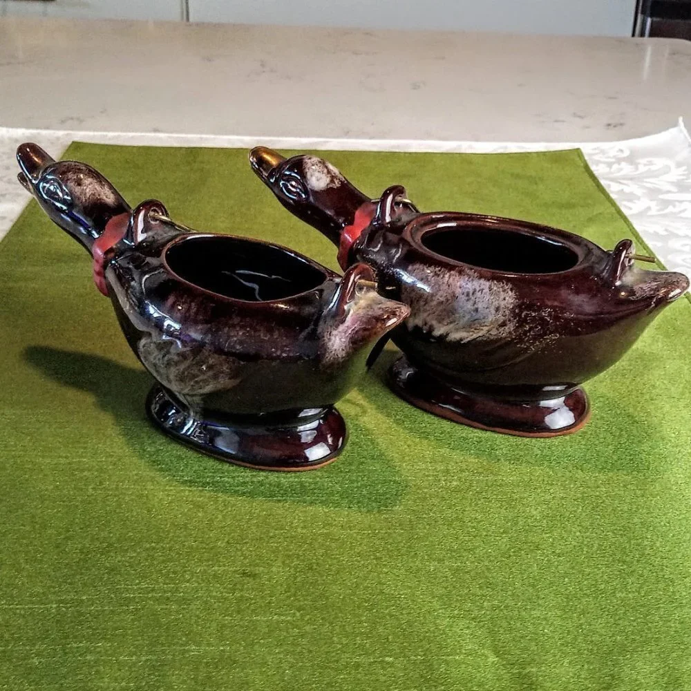 Vintage Porcelain Goose Duck Sugar Creamer Set